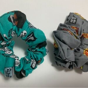 Seinfeld themed hair scrunchie hand made USA set 2 cotton rare print summer gift